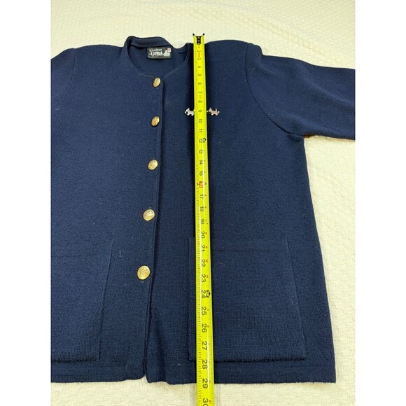 Vintage Paris Sweater Cardigan Yorkies Creation Gyrna | Navy | Womens Size XL - Picture 13 of 13